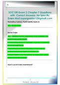 SOC100 Exam 2 Chapter 7 Questions  with  Correct Answers  for Specific  Exam Mail supergrades12&commat;gmail&period;com 