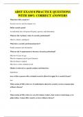 ABST EXAM 8 PRACTICE QUESTIONS WITH 100&percnt; CORRECT ANSWERS