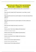 ABST EXAM 9 PRACTICE QUESTIONS WITH 100&percnt; CORRECT ANSWERS