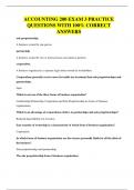 ACCOUNTING 200 EXAM 3 PRACTICE QUESTIONS WITH 100&percnt; CORRECT ANSWERS