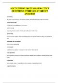 ACCOUNTING 200 EXAM 4 PRACTICE QUESTIONS WITH 100&percnt; CORRECT ANSWERS