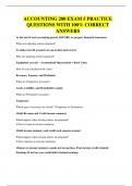 ACCOUNTING 200 EXAM 5 PRACTICE QUESTIONS WITH 100&percnt; CORRECT ANSWERS