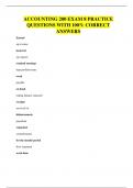 ACCOUNTING 200 EXAM 8 PRACTICE QUESTIONS WITH 100&percnt; CORRECT ANSWERS