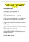 ACCOUNTING 200 EXAM 9 PRACTICE QUESTIONS WITH 100&percnt; CORRECT ANSWERS