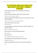 ACCOUNTING 200 EXAM 2 PRACTICE QUESTIONS WITH 100&percnt; CORRECT ANSWERS