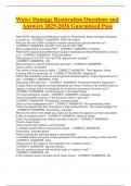 Water Damage Restoration Questions and Answers 2025-2026 Guaranteed Pass