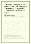 Portage Learning BIOD 210 Genetics Final Exam &vert; 2026&sol;2027 &vert; Questions & Answers with Rationales &vert; Verified Solutions &vert; Grade A&plus; &vert; Guaranteed Pass