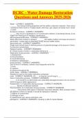 IICRC - Water Damage Restoration Questions and Answers 2025-2026