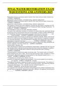 FINAL WATER RESTORATION EXAM WQUESTIONS AND ANSWERS 2025