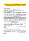 Water Restoration Technician Questions and Verified Answers 2025-2025 Secure Pass