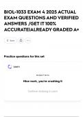 BIOL-1033 EXAM 4 2025 ACTUAL EXAM QUESTIONS AND VERIFIED ANSWERS &sol;GET IT 100&percnt; ACCURATE&vert;ALREADY GRADED A&plus;