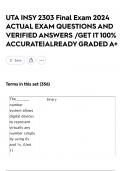 UTA INSY 2303 Final Exam 2024 ACTUAL EXAM QUESTIONS AND VERIFIED ANSWERS &sol;GET IT 100&percnt; ACCURATE&vert;ALREADY GRADED A&plus;