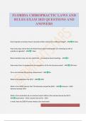 FLORIDA CHIROPRACTIC LAWS AND RULES EXAM 2025 QUESTIONS AND ANSWERS