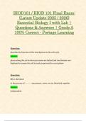 BIOD101 &sol; BIOD 101 Final Exam&colon; &lpar;Latest Update 2025 &sol; 2026&rpar; Essential Biology I with Lab &vert; Questions & Answers &vert; Grade A 100&percnt; Correct - Portage Learning