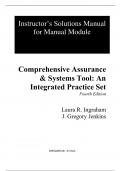 Comprehensive Assurance & Systems Tool &lpar;CAST&rpar;&colon; An Integrated Practice Set &lpar;4th Edition&comma; Laura R&period; Ingraham & J&period; Gregory Jenkins&rpar; &ndash; Complete Solutions Manual