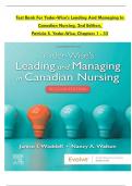Test Bank for Leading and Managing in Canadian Nursing &lpar;2nd Edition&comma; Patricia S&period; Yoder-Wise&comma; Janice Waddell&rpar; &ndash; Complete Chapter MCQs and T&sol;F Questions with Answers
