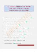 GA ESTHETICIAN STATE BOARD PRACTICE TEST&period; EXAM 2025 QUESTIONS AND ANSWERS