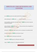 HPR EXAM 2 2025 QUESTIONS AND ANSWERS