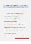 JOSHUA'S LAW UNIT 5 EXAM 2025 QUESTIONS AND ANSWERS