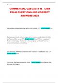 COMMERCIAL CASUALTY II &ndash; CISR EXAM QUESTIONS AND CORRECT ANSWERS 2025