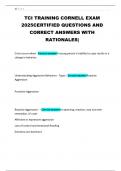 TCI TRAINING CORNELL EXAM 2025CERTIFIED QUESTIONS AND CORRECT ANSWERS WITH RATIONALES