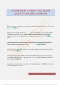MAINE PERMIT TEST EXAM 2025 QUESTIONS AND ANSWERS