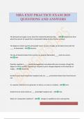 MBA EXIT PRACTICE EXAM 2025 QUESTIONS AND ANSWERS