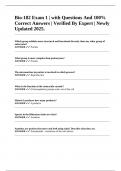 Bio-182 Exam 1 &vert; with Questions And 100&percnt; Correct Answers &vert; Verified By Expert &vert; Newly Updated 2025&period;