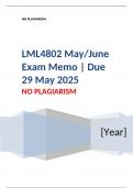 LML4802 May&sol;June Exam Memo &vert; Due 29 May 2025