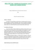 WGU C799 Task 1 Healthcare Ecosystems &vert;Latest Update with Complete Solution
