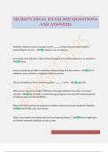 MCB4271 FINAL EXAM 2025 QUESTIONS AND ANSWERS