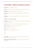 AS level Physics - AQA A exam questions & answers