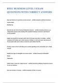 BTEC BUSINESS LEVEL 3 EXAM QUESTIONS WITH CORRECT ANSWERS