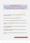 N244 ADDICTION&comma; ADDICTION&sol;SUBSTANCE ABUSE&period; EXAM 2025 QUESTIONS AND ANSWERS