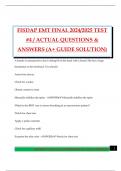 FISDAP EMT FINAL 2024&sol;2025 TEST &num;4 &sol; ACTUAL QUESTIONS & ANSWERS &lpar;A&plus; GUIDE SOLUTION&rpar;