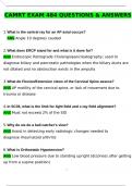CAMRT EXAM &lpar;484 Questions&rpar; Latest 2025 Actual Questions and Verified Answers &lpar;2025 &sol; 2026&rpar; A&plus; Grade 100&percnt; Guarantee Verified by Experts