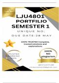 LJU4801 MAY JUNE PORTFOLIO &lpar;COMPLETE ANSWERS&rpar; Semester 1 2025 - DUE 28 May 2025