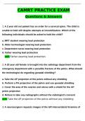 CAMRT Practice Questions Latest 2025 Actual Questions and Verified Answers &lpar;2025 &sol; 2026&rpar; A&plus; Grade 100&percnt; Guarantee Verified by Experts