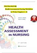 TEST BANK For Health Assessment in Nursing&comma; 7th Edition by Weber&comma; Verified Chapters 1 - 34&comma; Complete Newest Version