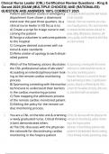 Clinical Nurse Leader &lpar;CNL&rpar; Certification Review Questions - King & Gerard 2025 &vert;EXAM &lpar;MULTIPLE CHOICES&rpar; AND &lpar;RATIONALES&rpar; QUESTION AND ANSWERS 100&percnt; CORRECT 2025