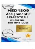 HED4809 Assignment 2 &lpar;COMPLETE ANSWERS&rpar; Semester 1 2025 - DUE 2025