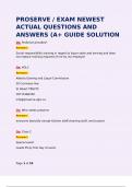 PROSERVE &sol; EXAM NEWEST ACTUAL QUESTIONS AND ANSWERS &lpar;A&plus; GUIDE SOLUTION