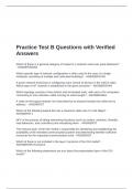 Practice Test B Questions with Verified Answers 