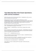 Yard Marshal New Hire Exam Questions with Correct Answers