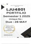 LJU4801 MAY JUNE PORTFOLIO &lpar;COMPLETE ANSWERS&rpar; Semester 1 2025 - DUE 28 May 2025