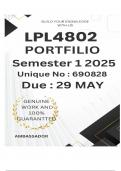 LPL4802 MAY JUNE PORTFILIO (COMPLETE ANSWERS) Semester 1 2025 (690828) - DUE 29 May 2025