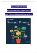 Solution Manual and Answer Guide for Personal Finance&comma; 14th Edition By &lpar;E&period; Thomas Garman&comma; 2024&rpar; Verified Chapters 1 - 17&comma; Complete Newest Version