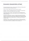 Economic characteristics of land Questions and 100&percnt; Correct Answers 