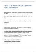 ACRP CCRC Exam - CITI GCP Questions With Correct Answers&period;