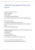 ACRP CRC Exam Questions With Correct Answers